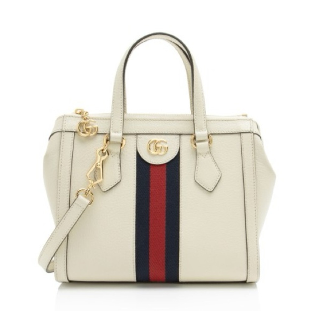 GUCCI Leather Small Ophidia Tote Bag